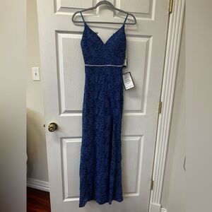 City Studio Blue Lace Maxi Dress